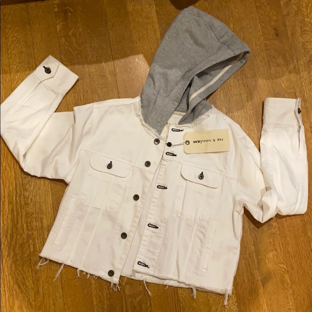 NWT Rag and Bone jean jacket with hood (denim)
